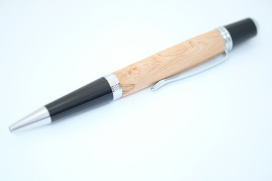 Bird's Eye Maple Borealis Chrome Pen