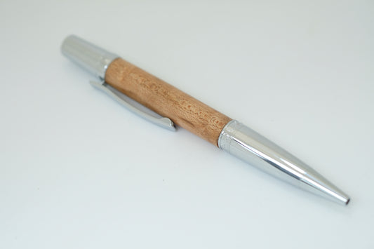 Bird's Eye Maple Maple Leaf Chrome Pen