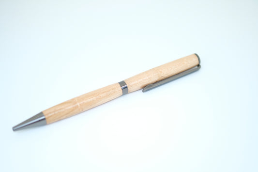 Bird's Eye Maple Slimline Gun Metal Pen