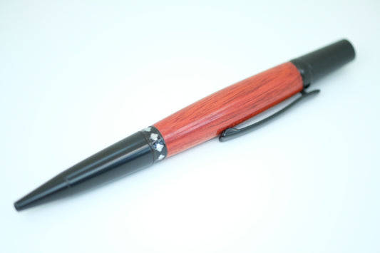 Bloodwood Maple Leaf Black Chrome Pen