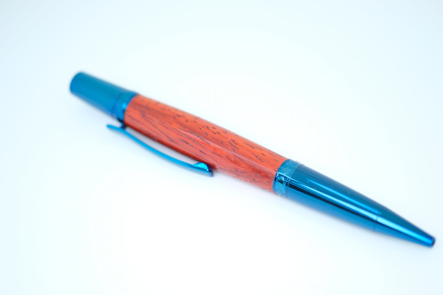 Orange Osage Maple Leaf Blue Titanium Pen